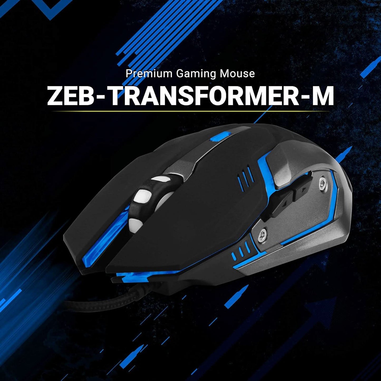 ZEBRONICS-Transformer-M with a High-Performance Gold-Plated USB Mouse (Black)