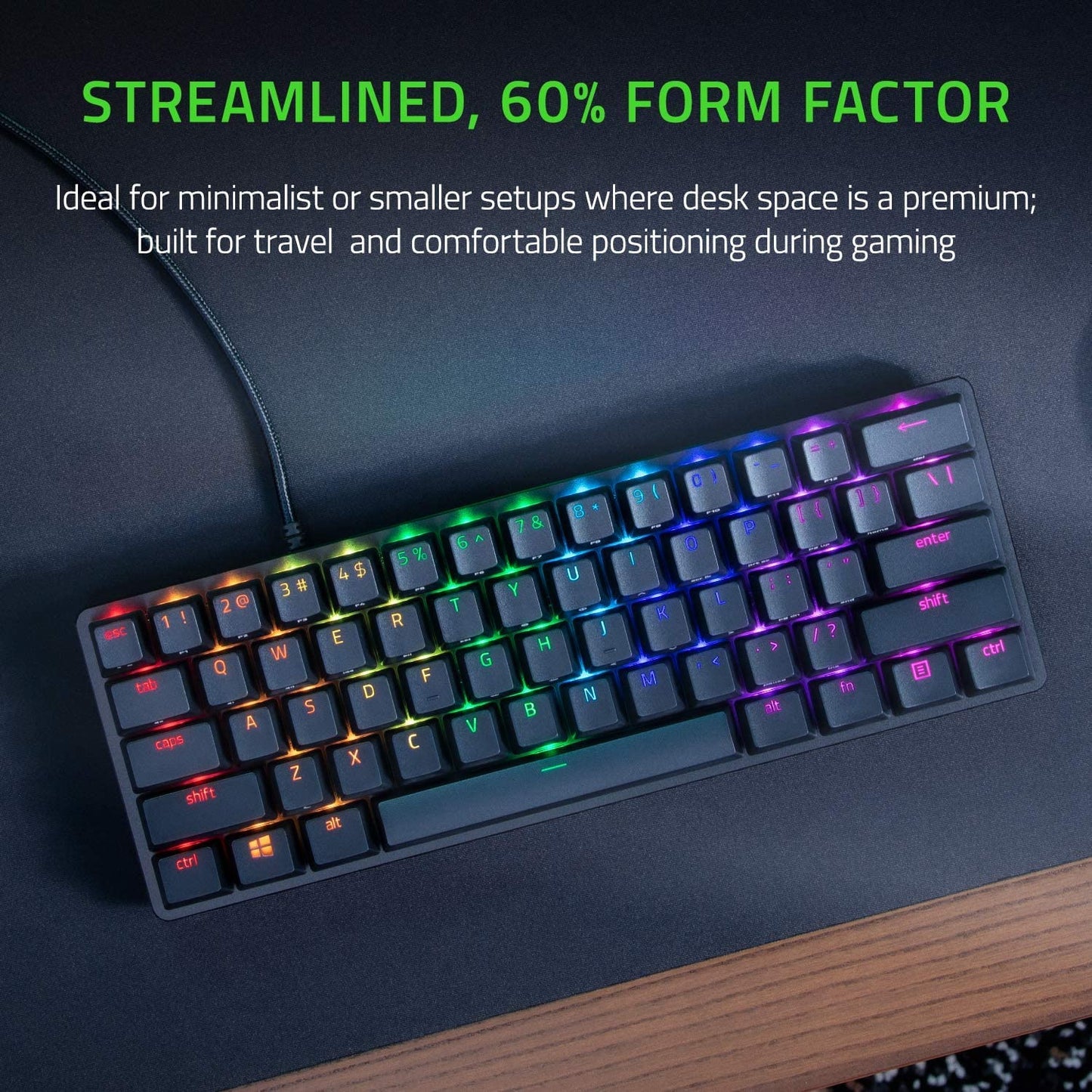 Razer Huntsman Mini - 60% Optical Gaming Keyboard (Clicky Purple Switch) - FRML Packaging