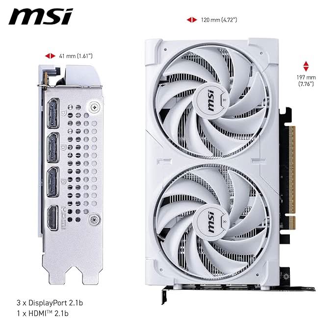 MSI GeForce RTX 5060 8G Ventus 2X OC White Graphic Card