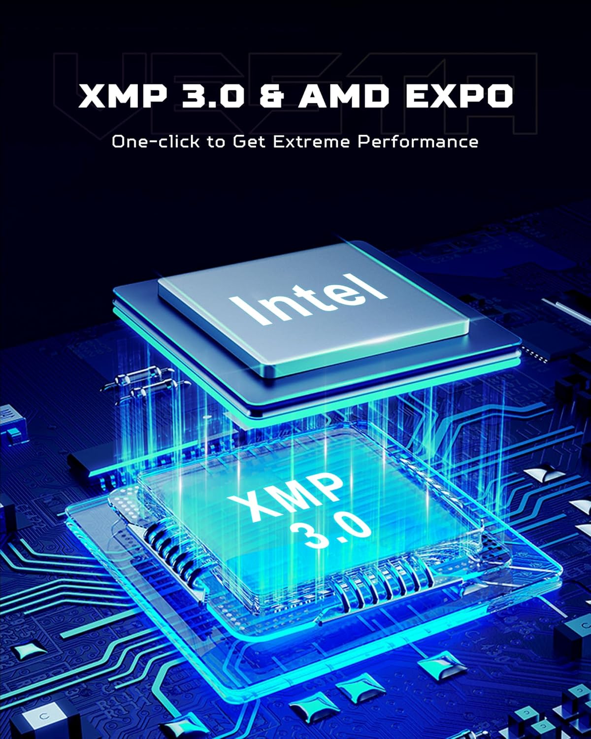 PREDATOR VESTAII DDR5 RGB U-DIMM 6000MHZ 32GB (16GB*2) BLACK