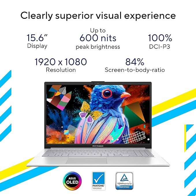 ASUS VIVOBOOK GO 15 OLED INTEL CORE I3-N305 / 8GB DDR4 / 512GB PCIE 3.0 SSD / 15.6-INCH / FHD (1920 X 1080) OLED 16:9 /COOL SILVER /BACKLIT KB / WIN 11 HOME / MS OFFICE LAPTOP E1504GA-LK321WS