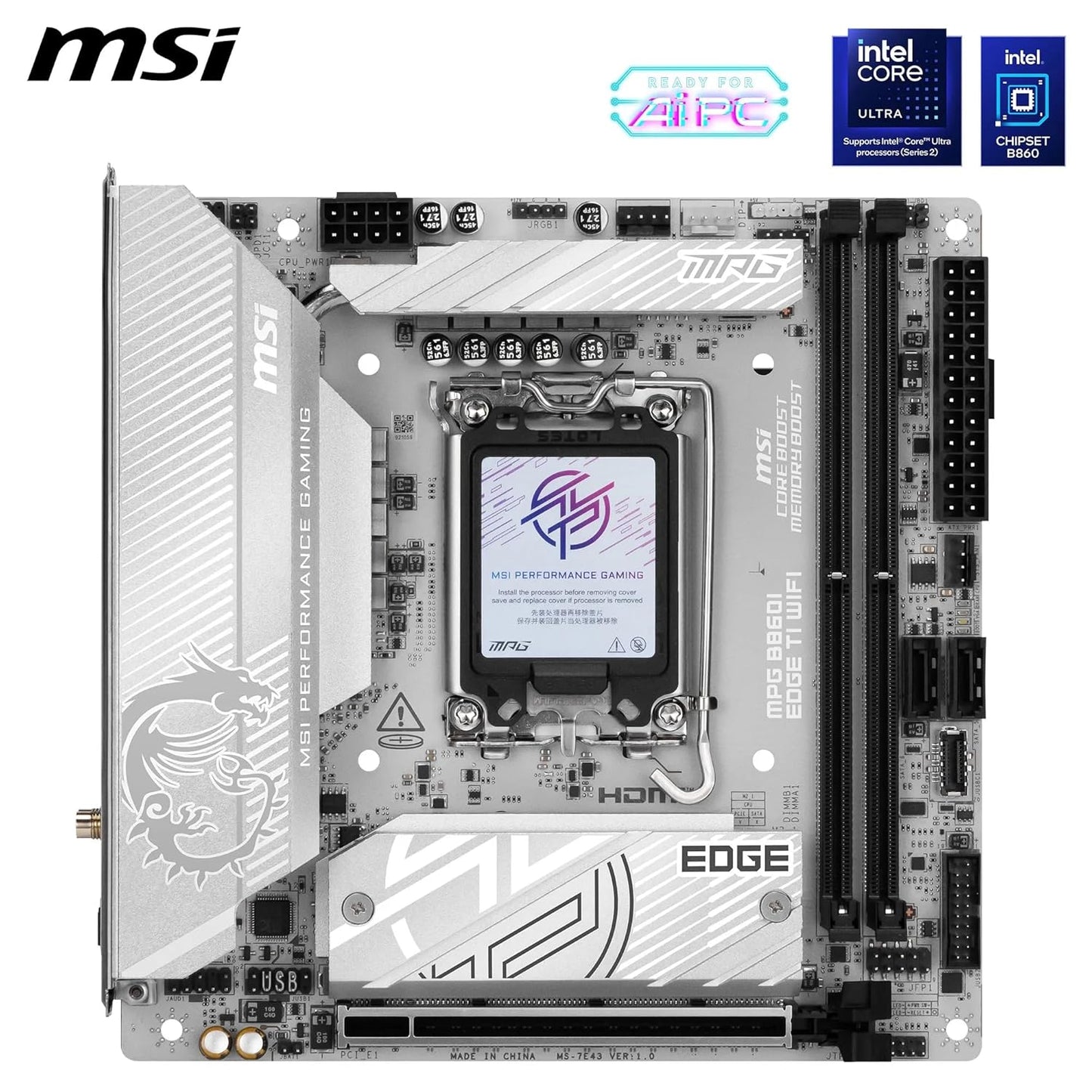 MSI B860I MPG EDGE TI WIFI LGA1851 MINI-ITX MOTHERBOARD