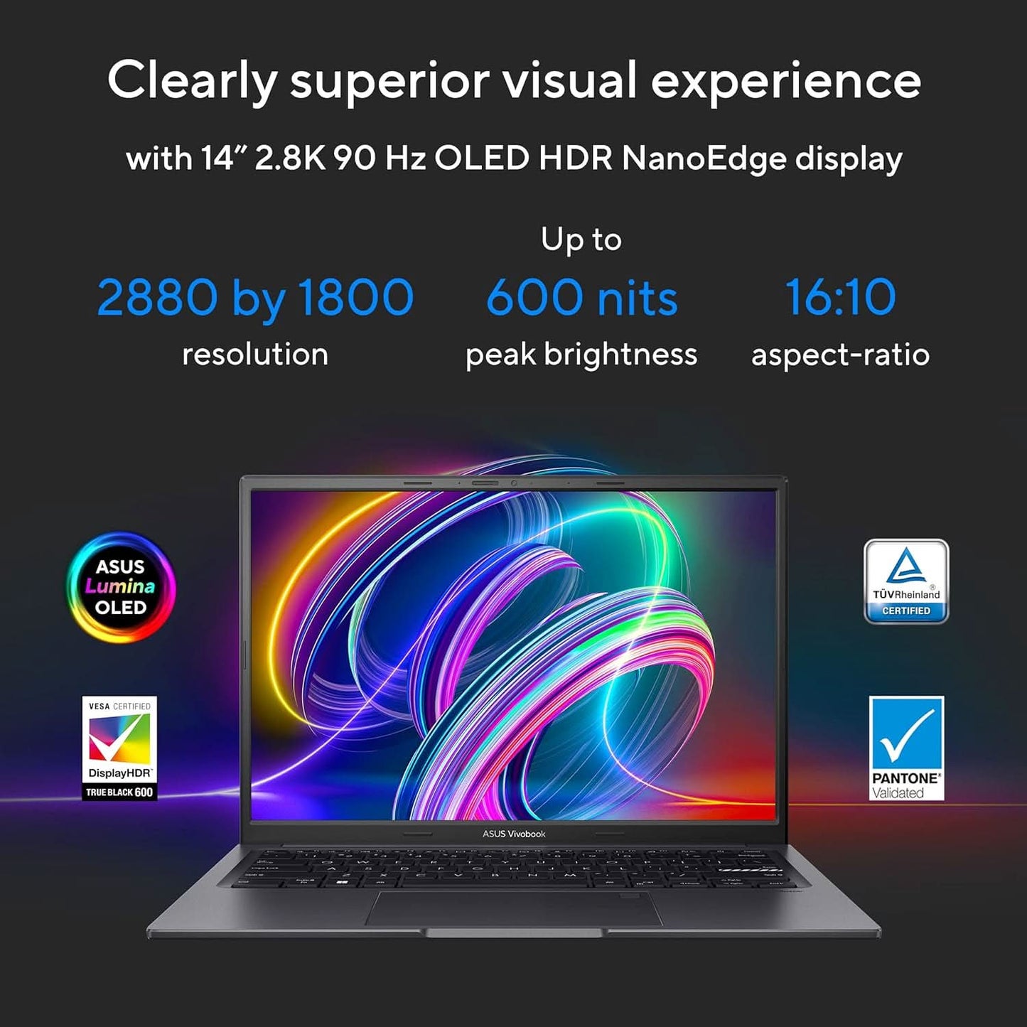 ASUS Creator Series Vivobook 14X OLED 2023, Intel Core i5-12450H 12th Gen, 14.0-inch 90Hz, Creator/Gaming Laptop (16GB/512GB SSD/NVIDIA GeForce RTX 2050/Win11/FP/63WHr/Black/1.40 kg),K3405ZFB-KM541WS