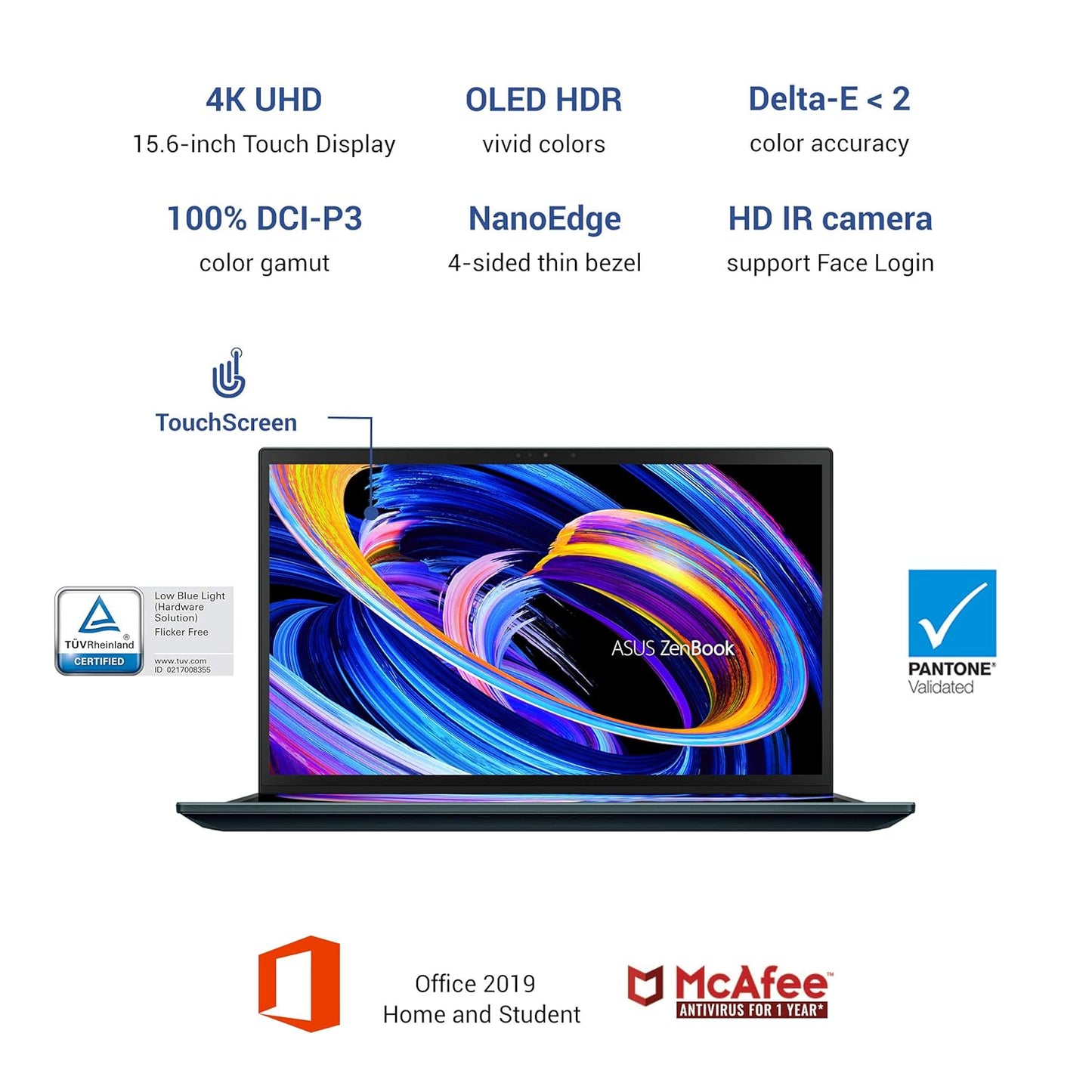 ASUS ZENBOOK PRO DUO 15 OLED (2021), INTEL CORE I9-10980HK 10TH GEN, 39.63CM (15.6") 4K DUAL-SCREEN TOUCH, CREATOR/GAMING LAPTOP, (32GB/1TB SSD/8GB RTX 3070/WIN 10/ BLUE/2.34 KG) UX582LR-H901TS
