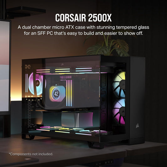 CORSAIR 2500X TEMPERED GLASS MID-TOWER, BLACK