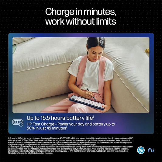 HP OMNIBOOK ULTRA FLIP NEXT GEN AI PC ULTRA 7 (32GB RAM/1TB SSD/2.8K OLED 16:10 90% STBR TOUCHSCREEN 500 NITS/WINDOWS 11/9MP CAMERA/POLY STUDIO/BACKLIT KB/MSO/14 INCH (35.6CM)/BLUE/1.34KG) FH0046TU LAPTOP