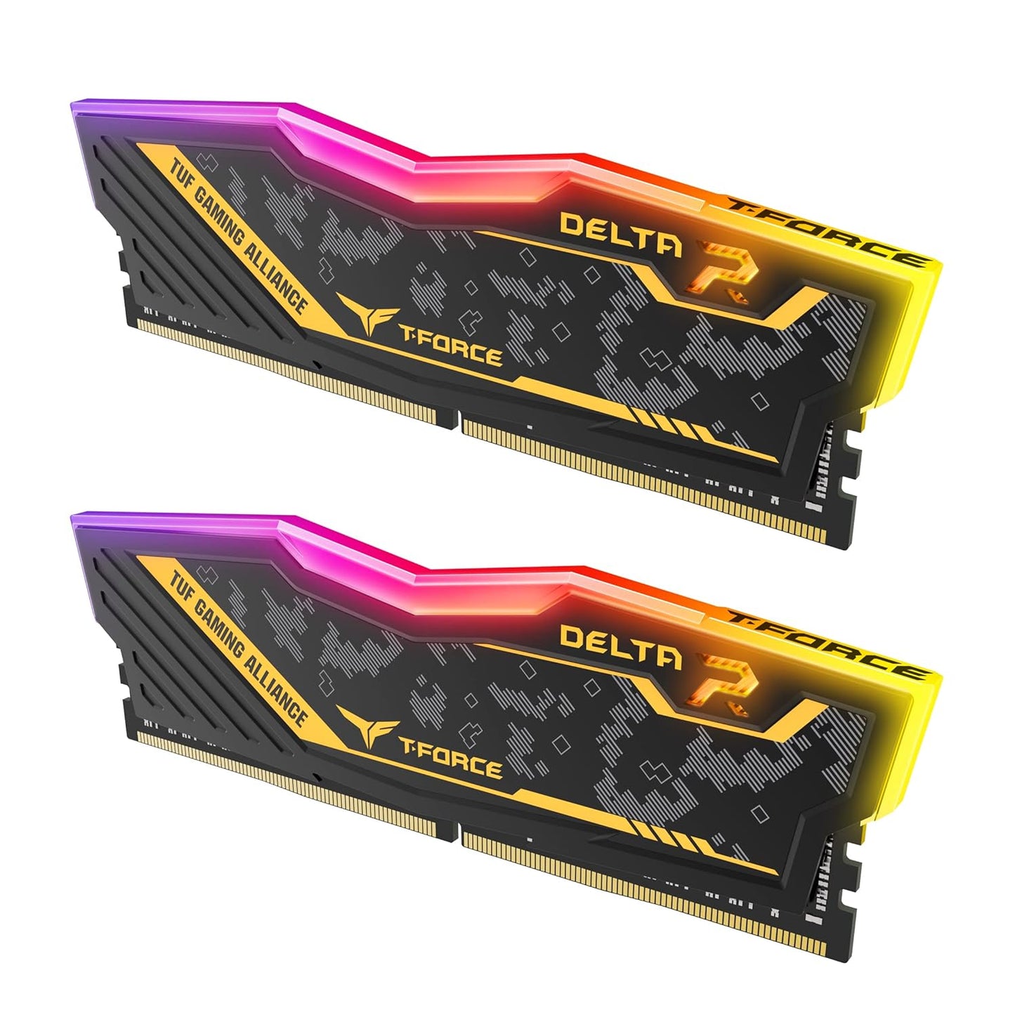 TEAMGROUP T-FORCE DELTA RGB TUF 32GB (16GBX2) DDR4 3200MHZ YELLOW DESKTOP RAM