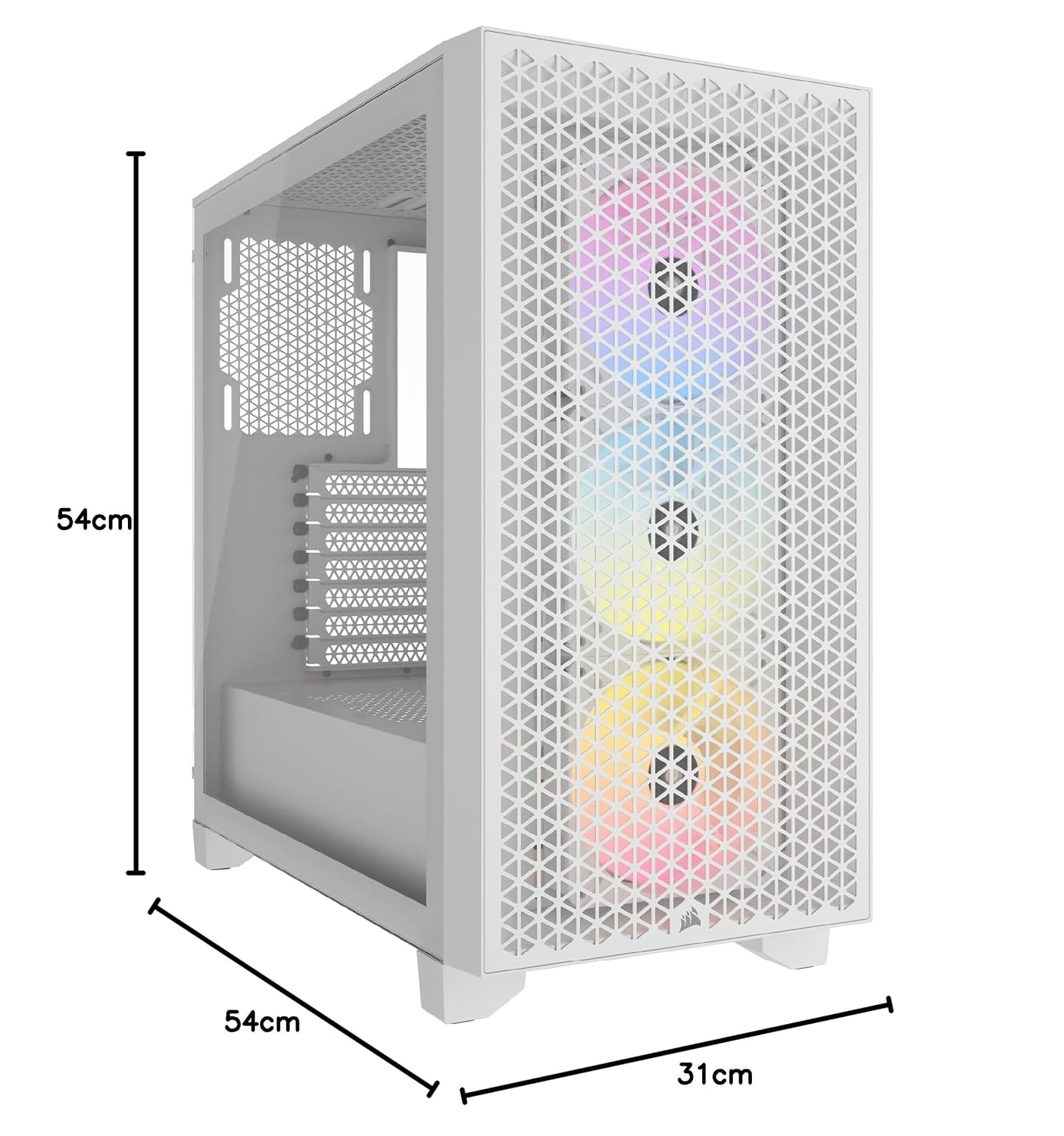 CORSAIR 3000D RGB AIRFLOW MID-TOWER (ATX) CABINET (WHITE) CC-9011256-WW