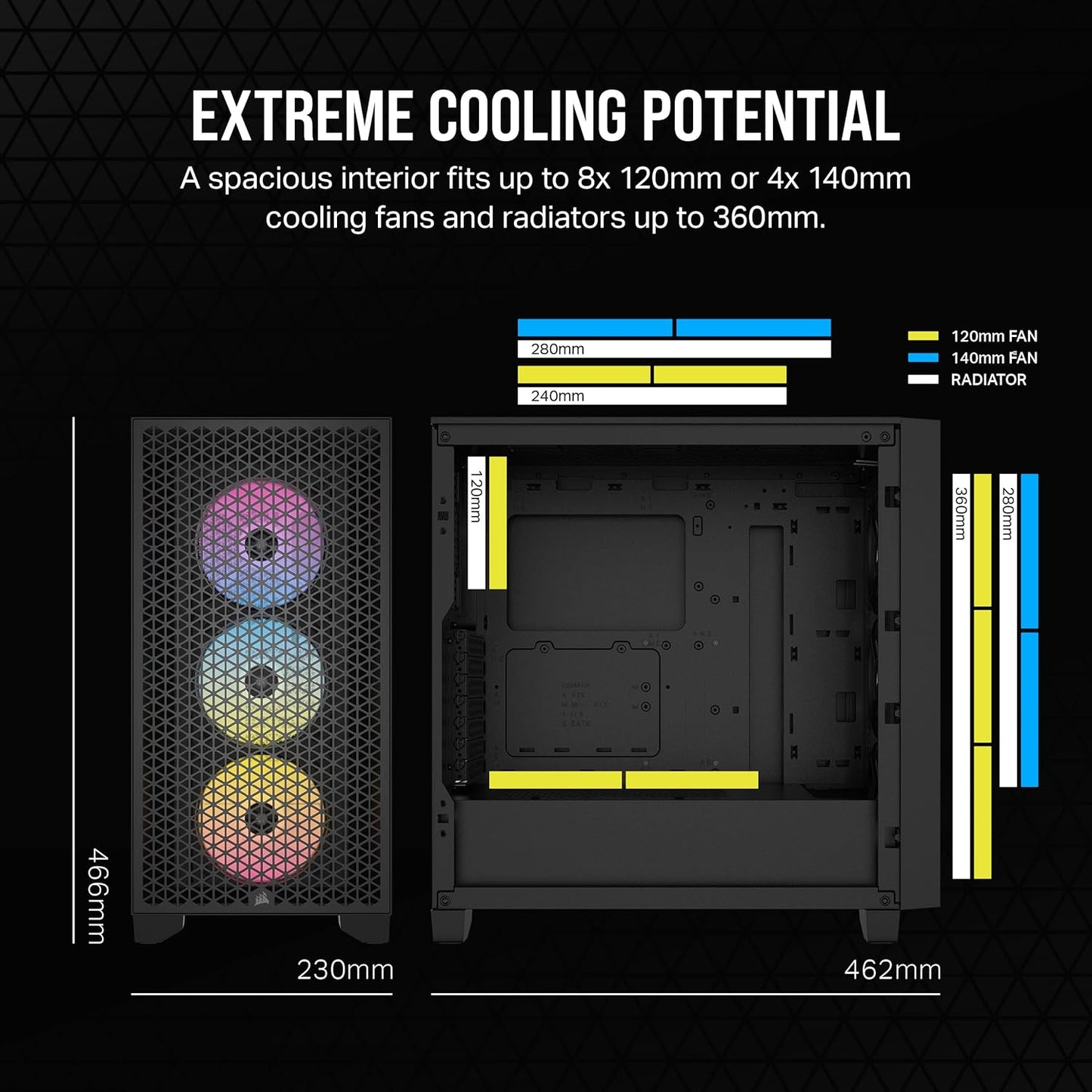 CORSAIR 3000D RGB AIRFLOW TEMPERED GLASS MID-TOWER, BLACK