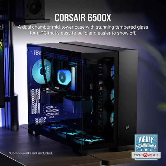 CORSAIR 6500X TEMPERED GLASS MID-TOWER, BLACK