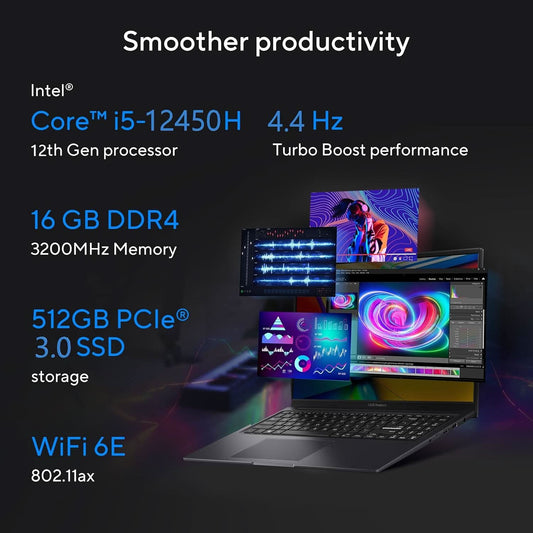 ASUS Creator Series Vivobook 16X 2023, Intel Core i5-12450H 12th Gen, 16.0-inch FHD+ 120Hz, Creator/Gaming Laptop (16GB/512GB SSD/NVIDIA GeForce RTX 2050/Win11/FP/Black/1.80 kg),K3605ZF-MB541WS