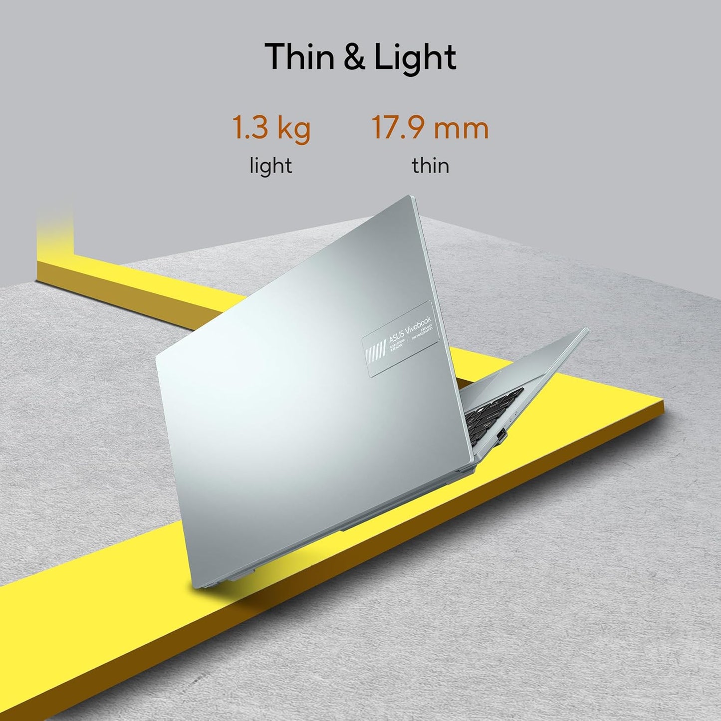 ASUS VIVOBOOK GO 14 (2023), AMD RYZEN 3 7320U, THIN & LIGHT LAPTOP, 14-INCH (35.56 CM) FHD, (8GB RAM /512GB SSD/WINDOWS 11/OFFICE 2021/ALEXA BUILT-IN/GREY GREEN/1.38 KG), E1404FA-NK323WS