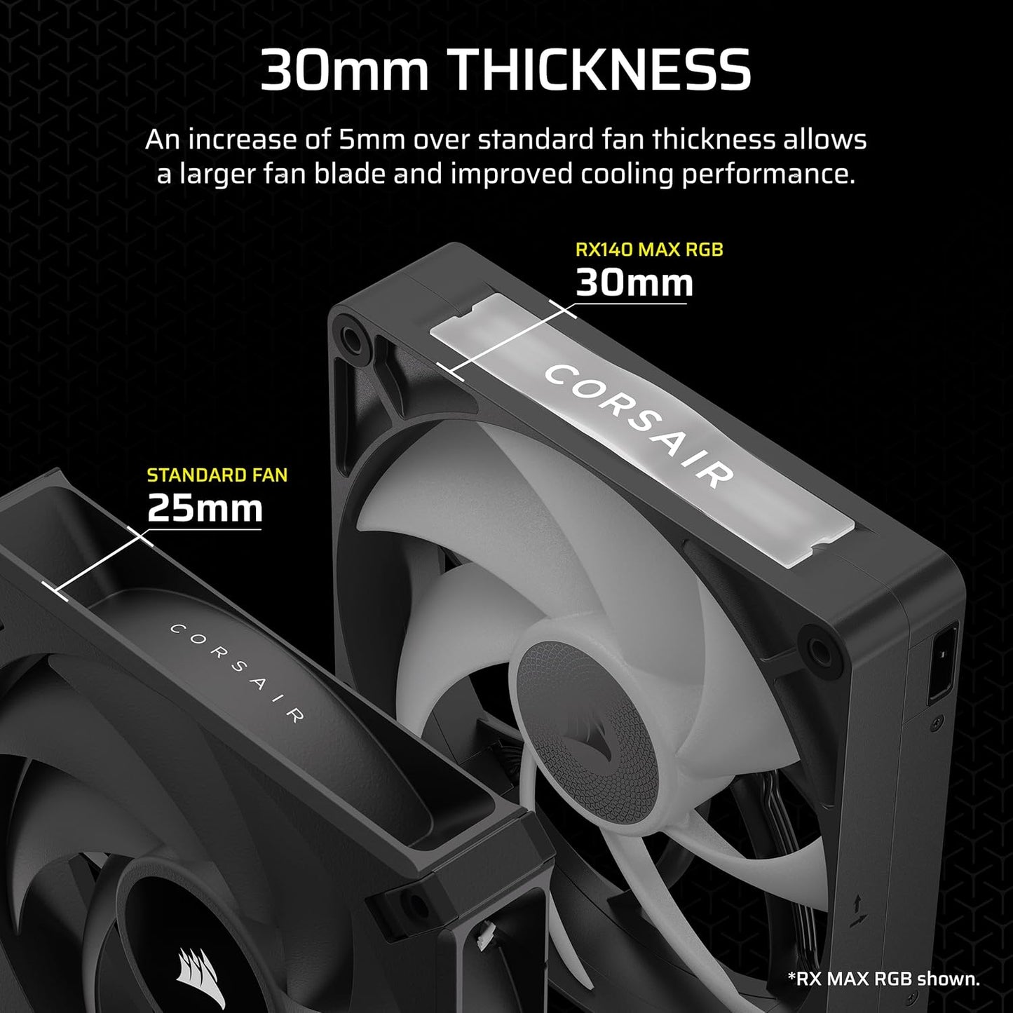 CORSAIR FAN RX RGB MAX SERIES, ICUE LINK RX140 RGB MAX, 140MM RGB FAN, SINGLE FAN-CO-9051035-WW