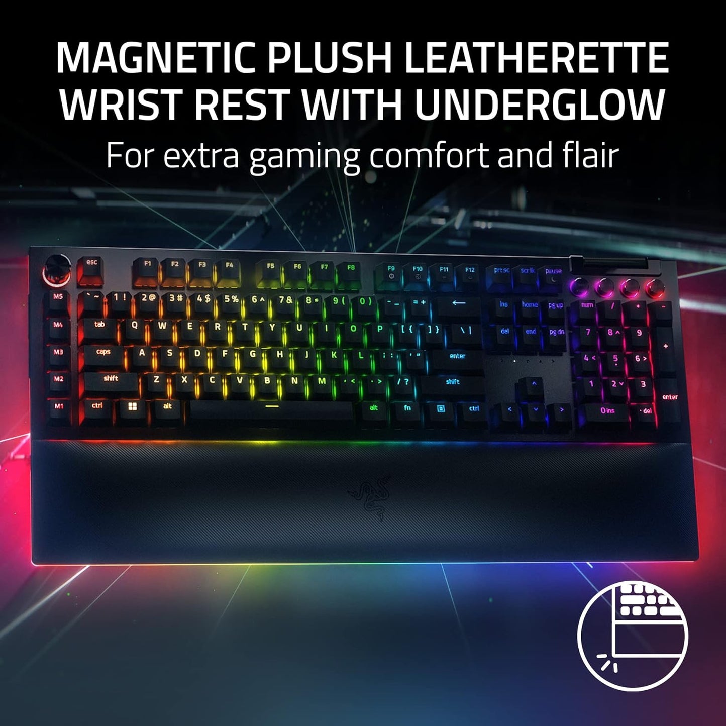 Razer BlackWidow V4 Pro - Mechanical Gaming Keyboard (Yellow Switch) - US Layout - FRML