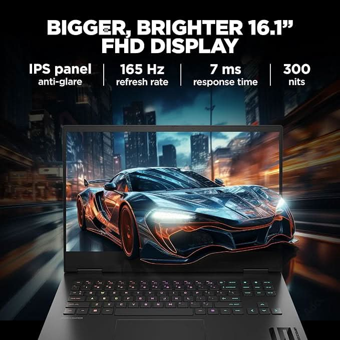 HP [SMART CHOICE OMEN GAMING LAPTOP,AMD RYZEN 7 7840HS,8GB RTX 4060 GPU,16.1 INCH(40.9 CM),FHD,IPS,165 HZ,300 NITS,16GB DDR5,1TB SSD,RGB KB,7MS RESPONSE TIME (WIN 11,BLACK,2.32 KG),XD0020AX