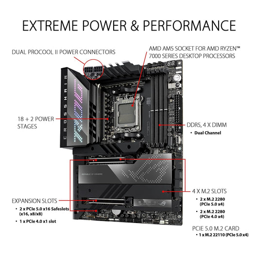 ASUS X670E CROSSHAIR HERO AMD AM5 MOTHERBOARD