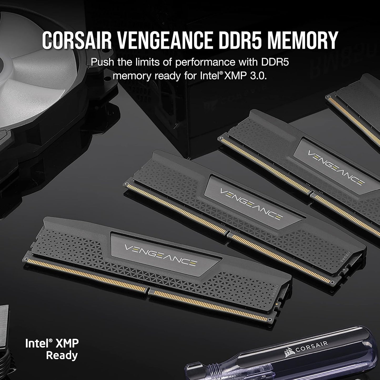 CORSAIR VENGEANCE 32GB RAM (1X32GB) DDR5 DRAM 5600MHZ BLACK CMK32GX5M1B5600C40