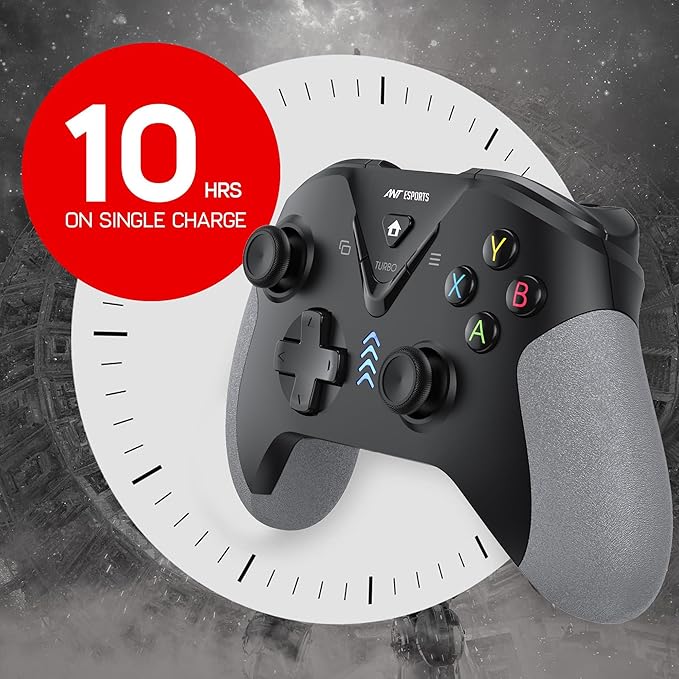 ANT ESPORTS GP365 PRO WIRELESS CONTROLLER WITH HALL EFFECT MAGNETIC TRIGGERS FOR PC/PS3/ANDROID, 2.4G CONNECTIVITY (BLACK/GREY)