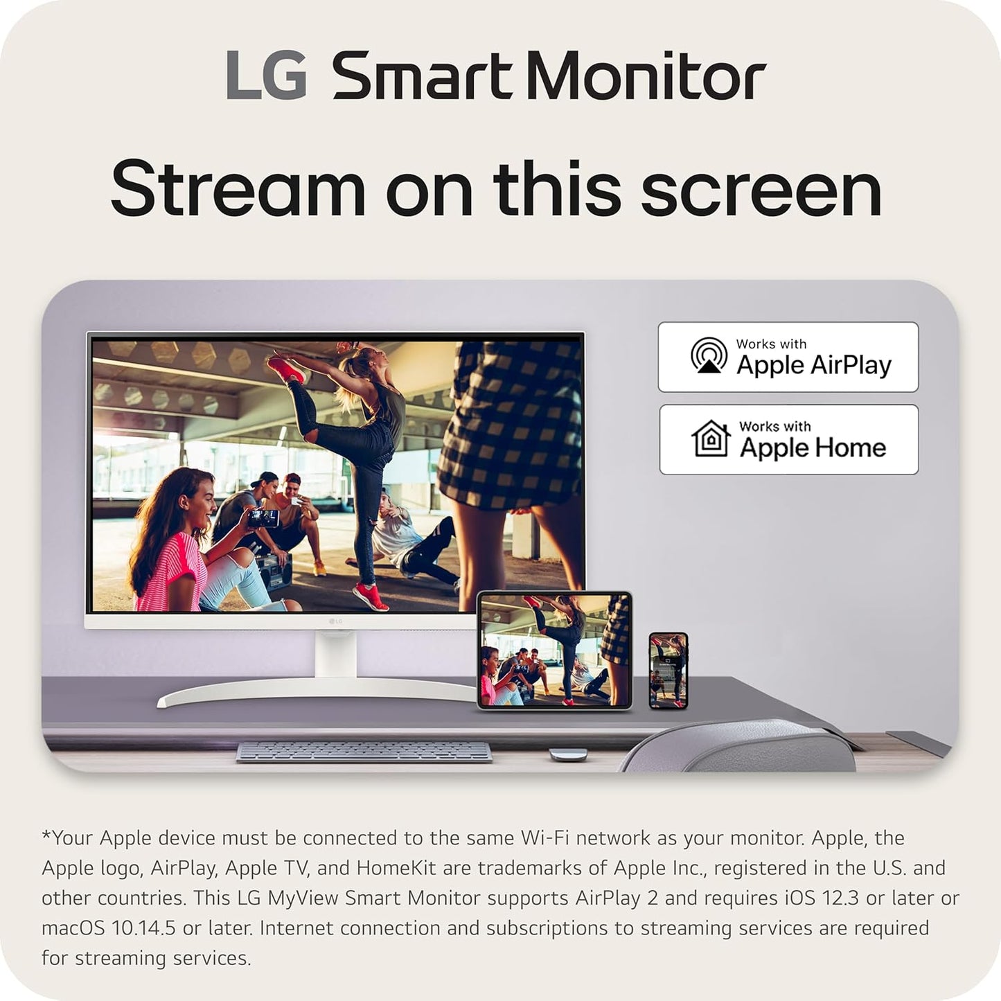 LG 27SR75U-W 27 inch 4K UHD Smart Monitor, White