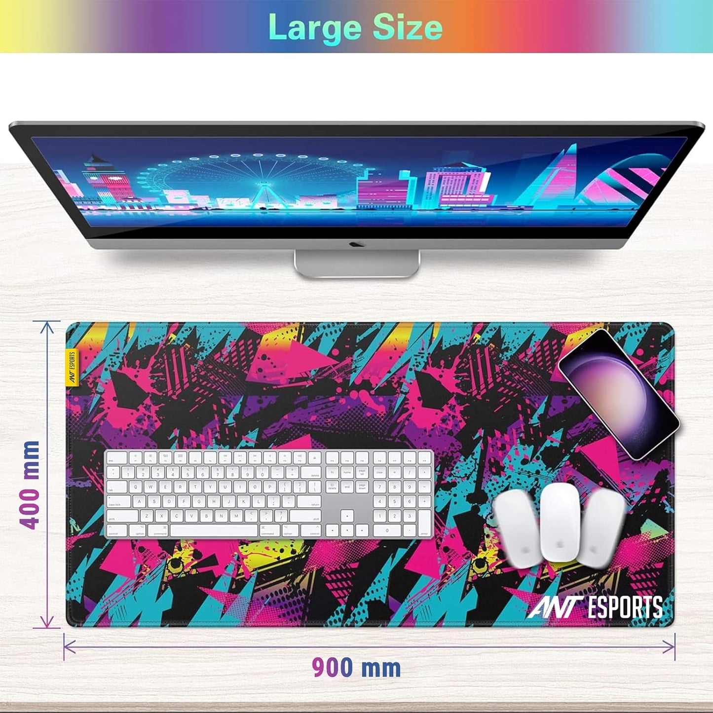 ANT ESPORTS SNEAKERZ GAMING MOUSEPAD - BLACK