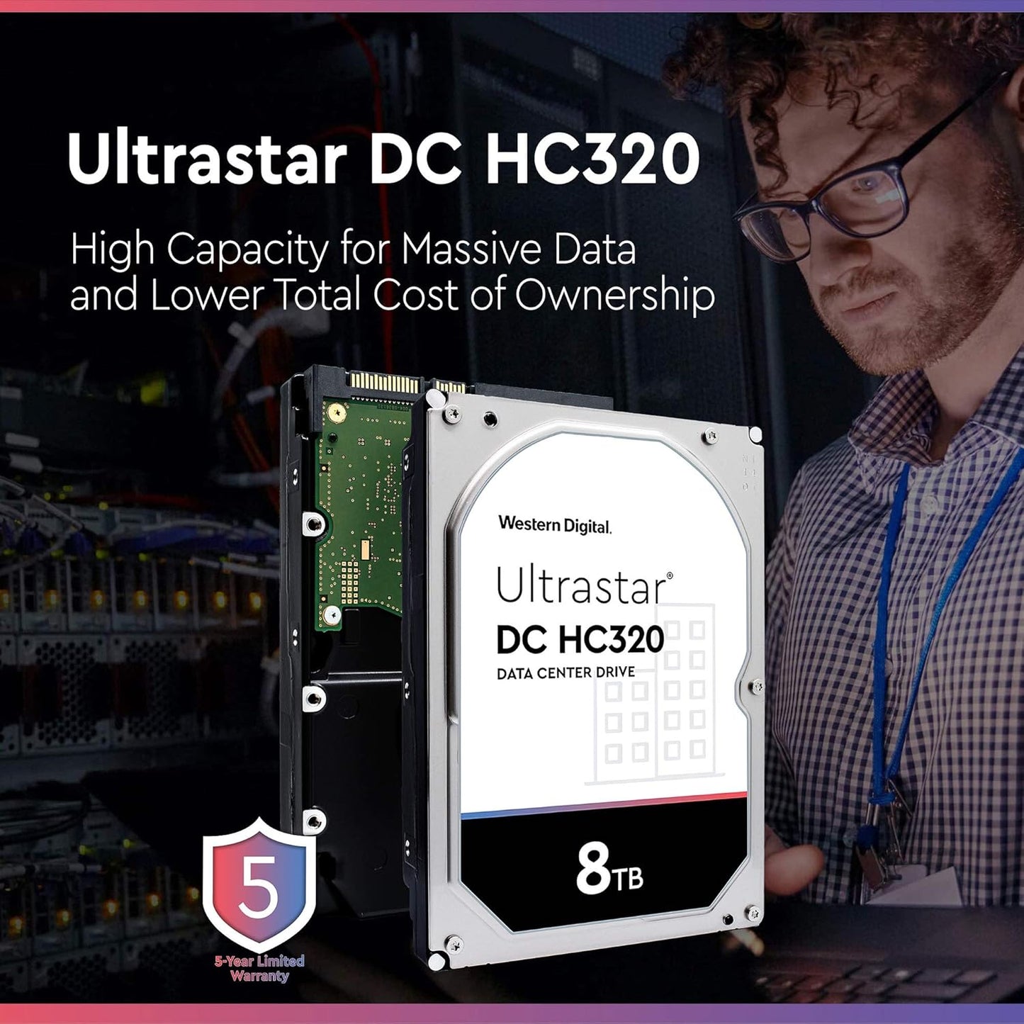 WESTERN DIGITAL 8TB ULTRASTAR DC HC320 SATA HDD -(HUS728T8TALE6L4),0B36404