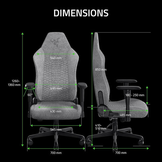 Razer Iskur V2 X - Gaming Chair - Light Gray Fabric - RZ38-05310200-R3UA