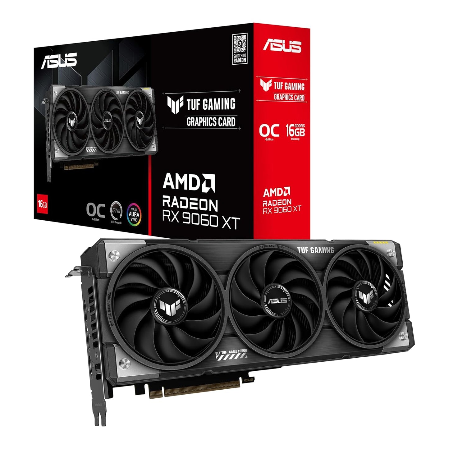 ASUS TUF Gaming Radeon RX 9060 XT 16GB GDDR6 OC Edition Graphics Card