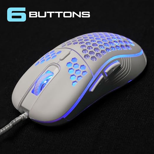 TAG Gamerz Fusion RGB USB Wired Gaming Mouse White