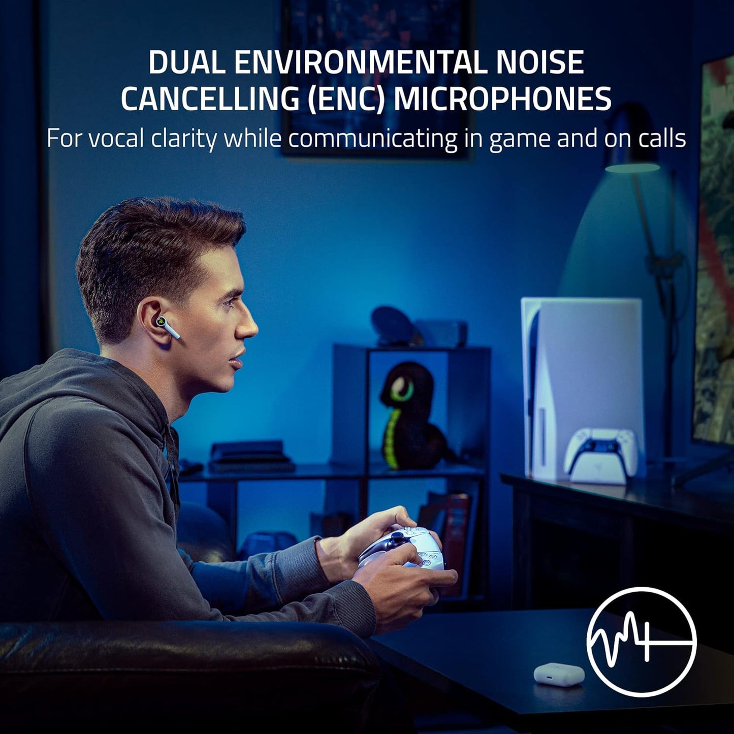 RAZER HAMMERHEAD HYPERSPEED (PLAYSTATION LICENSED) - WIRELESS MULTI-PLATFORM GAMING EARBUDS