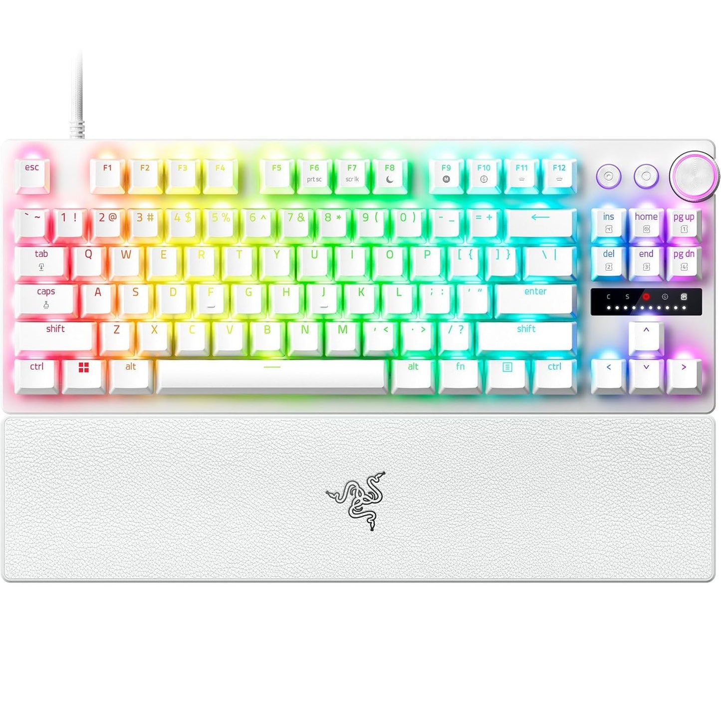 RAZER HUNTSMAN V3 PRO TENKEYLESS - TENKEYLESS ANALOG OPTICAL ESPORTS KEYBOARD -WHITE EDITION (BIS- R-41181455)-RZ03-04981700-R3M1