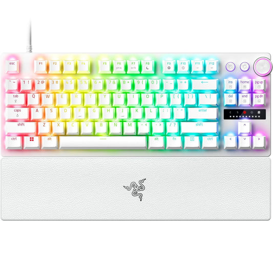 RAZER HUNTSMAN V3 PRO TENKEYLESS - TENKEYLESS ANALOG OPTICAL ESPORTS KEYBOARD -WHITE EDITION (BIS- R-41181455)-RZ03-04981700-R3M1