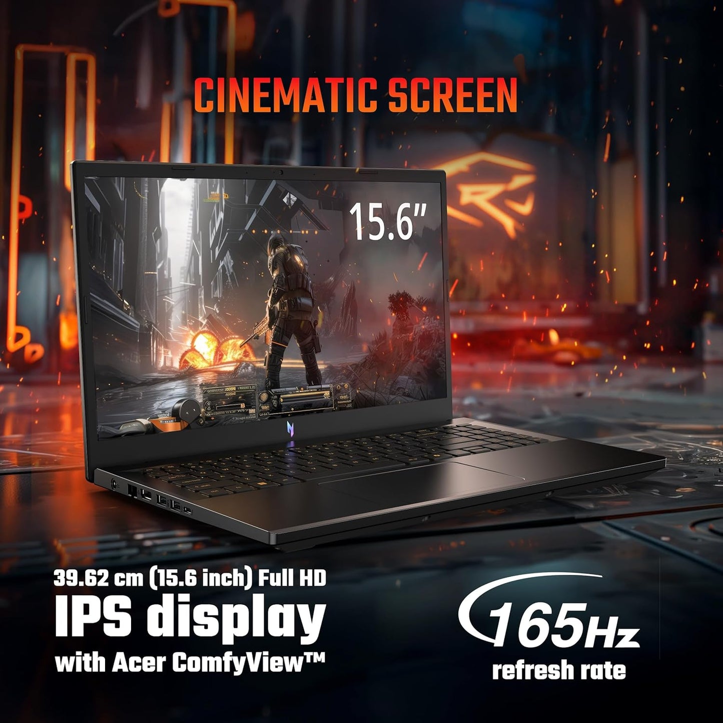 ACER NITRO V 15, AMD RYZEN 7-7445HS OCTA-CORE PROCESSOR, NVIDIA GEFORCE RTX 4050- 6 GB GDDR6(16GB DDR5, 512GB)IPS FHD, 15.6"/ 39.62CM, 165HZ, WIN 11 HOME, OBSIDIAN BLACK, 2.1KG, ANV15-42 GAMING LAPTOP NH.U2ZSI.001