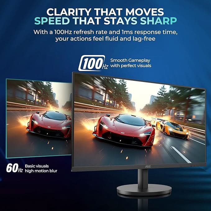 AOC 27 IPS, QHD 2560 x 1440, 100 Hz, 250 cd/m², 4 ms, HDMI 2.0 x 1, DP 1.2 x1, NTSC 99% / sRGB 120%