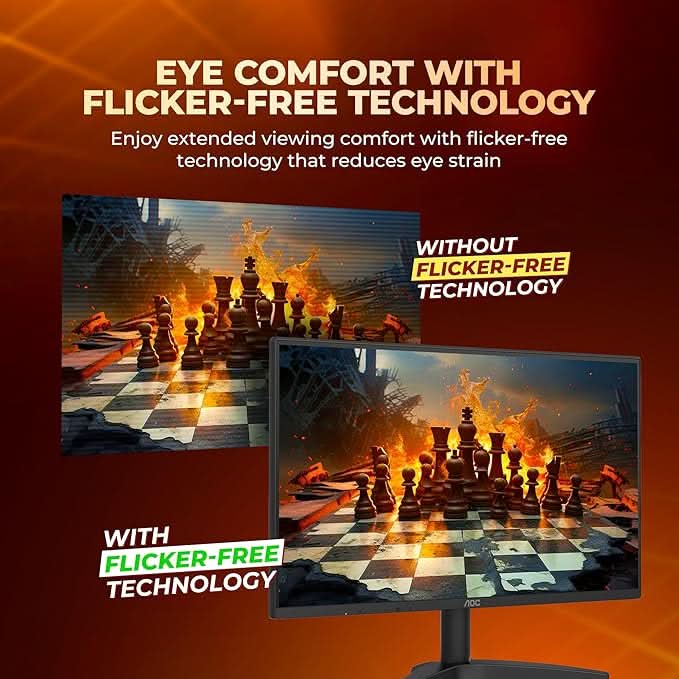 AOC 23.8 IPS Borderless, FHD 1920 x 1080, 100 Hz, 250 cd/m², 1MS, VGA x1, HDMI 1.4 x 1, NTSC 91% / sRGB 105% / Adaptive Syc / Flicker Free / Low Blue Mode