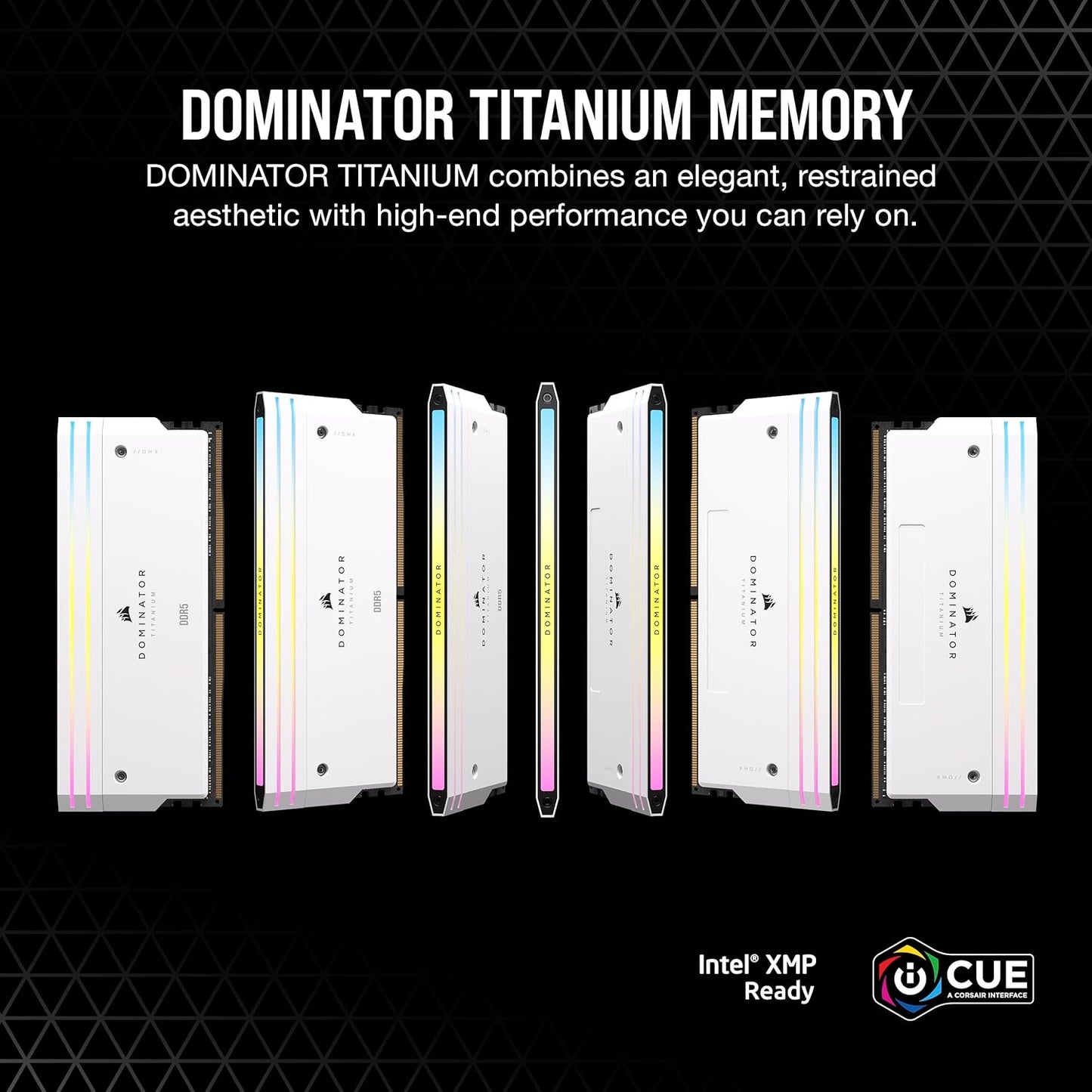 CORSAIR MEMORY CMP96GX5M2B6600C32W - DOMINATOR TITANIUM RGB 96GB (2X48GB) DDR5 CL32 INTEL XMP MEMORY KIT WHITE