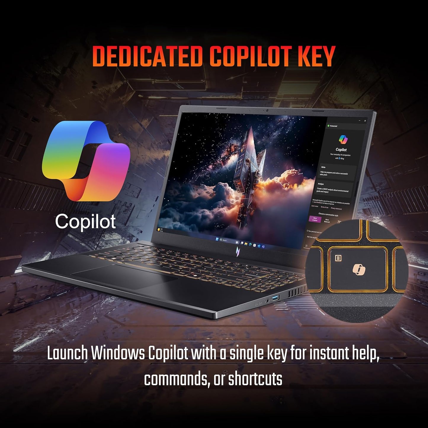 ACER NITRO V 15, AMD RYZEN 7-7445HS OCTA-CORE PROCESSOR, NVIDIA GEFORCE RTX 4050- 6 GB GDDR6(16GB DDR5, 512GB)IPS FHD, 15.6"/ 39.62CM, 165HZ, WIN 11 HOME, OBSIDIAN BLACK, 2.1KG, ANV15-42 GAMING LAPTOP NH.U2ZSI.001