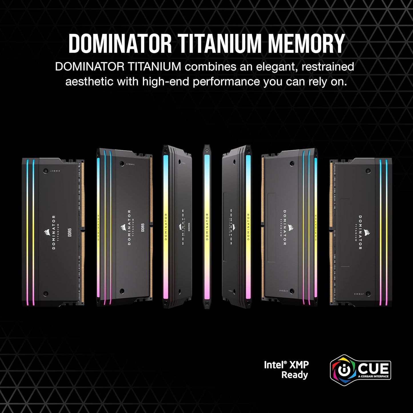 CORSAIR MEMORY CMP96GX5M2B6600C32- DOMINATOR TITANIUM RGB 96GB (2X48GB) DDR5 CL32 INTEL XMP MEMORY KIT BLACK