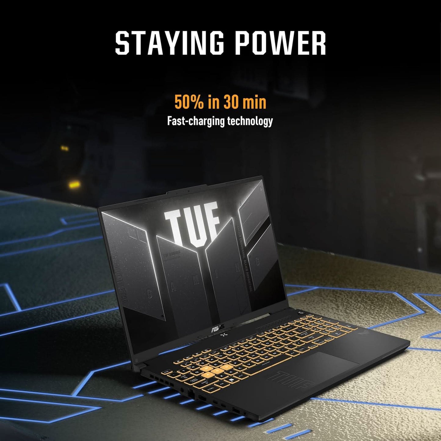ASUS TUF Gaming F16 13th Gen,Intel Core i7-13620H Gaming Laptop(NVIDIA RTX 4050-6GB/140W TGP/16GB/512GB/FHD+/16 inch/144Hz/Windows 11/M365 Basic(1Year)*/Office Home 2024/Mecha Gray/2.20 Kg)FX677VU-RL155WS