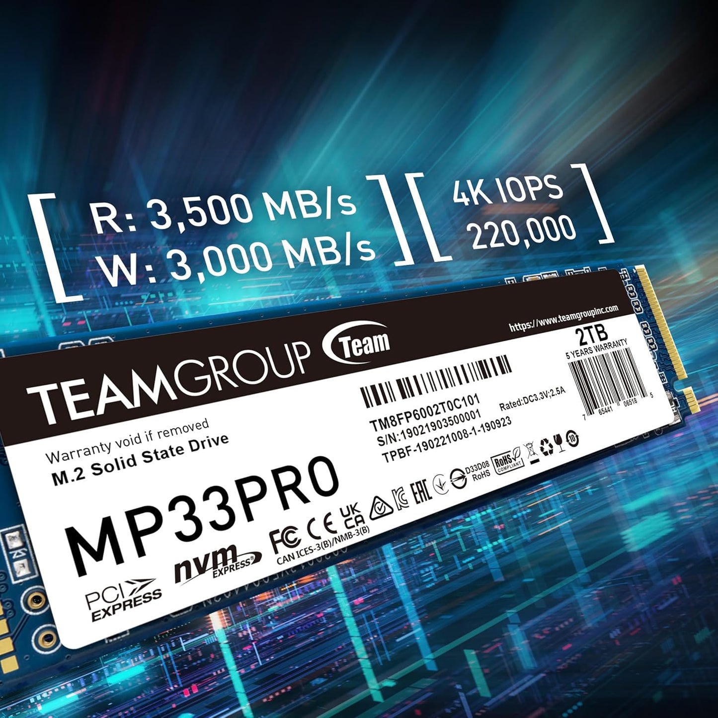 TEAMGROUP MP33 PRO 1TB M.2 NVME INTERNAL SSD
