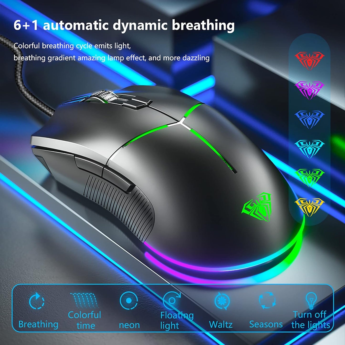AULA F820 GAMING MOUSE BLACK