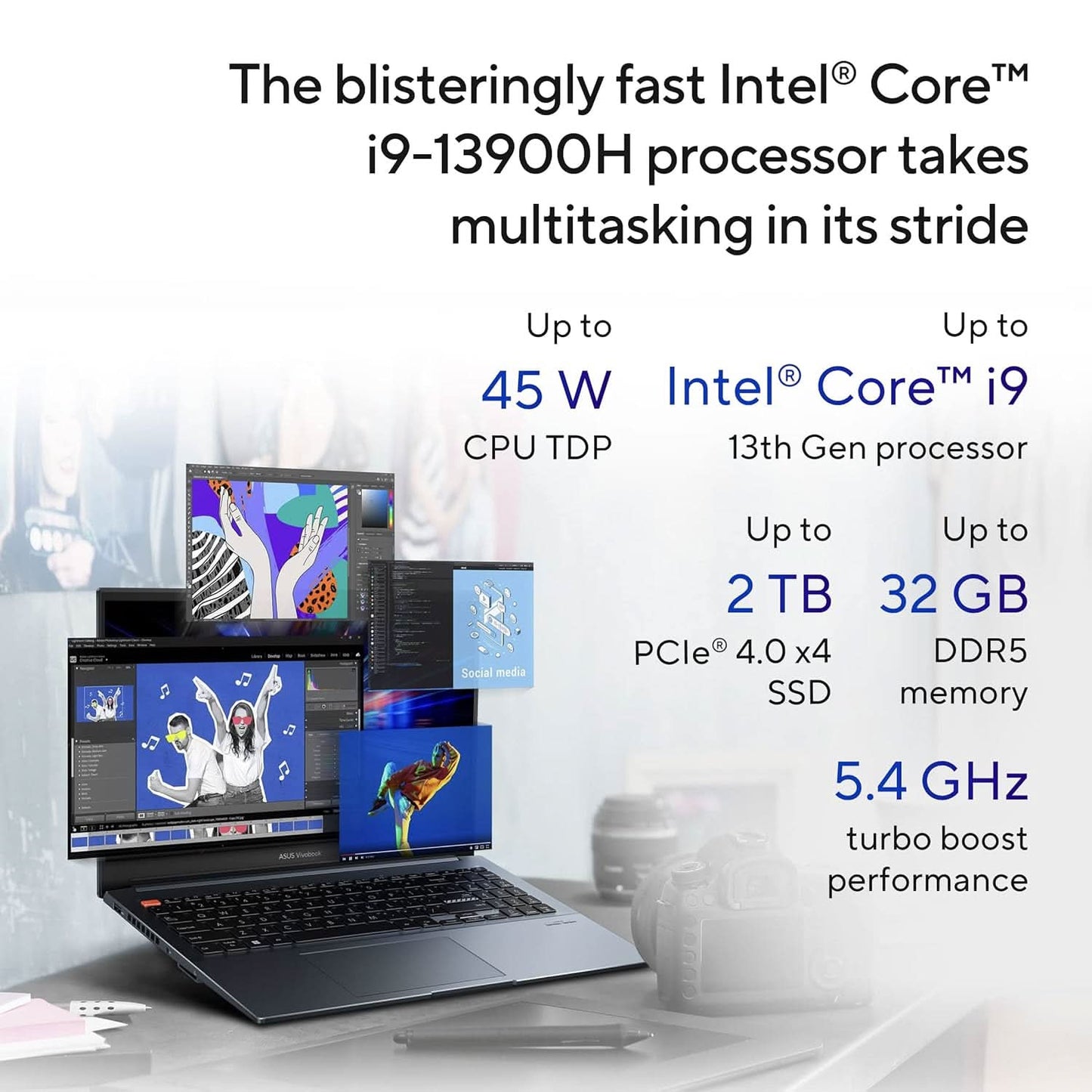 ASUS Creator Series Vivobook Pro 16 OLED 2023, Intel Core i9-13900H 13th Gen, 16.0 inch inch 3.2K 120Hz, Laptop (16GB/1TB SSD/NVIDIA GeForce RTX 4050) K6602VU-LZ952WS ProArt MD300 Mouse