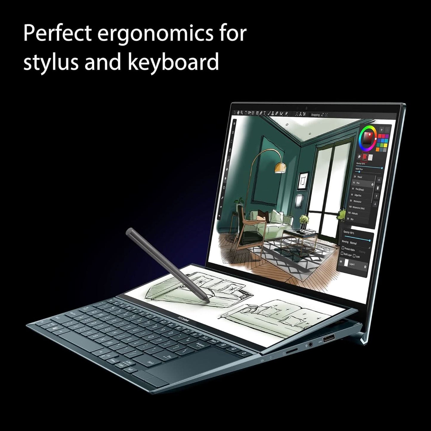 ASUS ZenBook Duo 14 (2021) Dual Screen Laptop, 14 inch (35.56 cm) FHD, Intel Core i5-1135G7 11th Gen, (16GB/512GB SSD/Windows 11/Office 2021/2GB NVIDIA MX450 Graphics/Blue/1.62 Kg) UX482EG-KA521WS