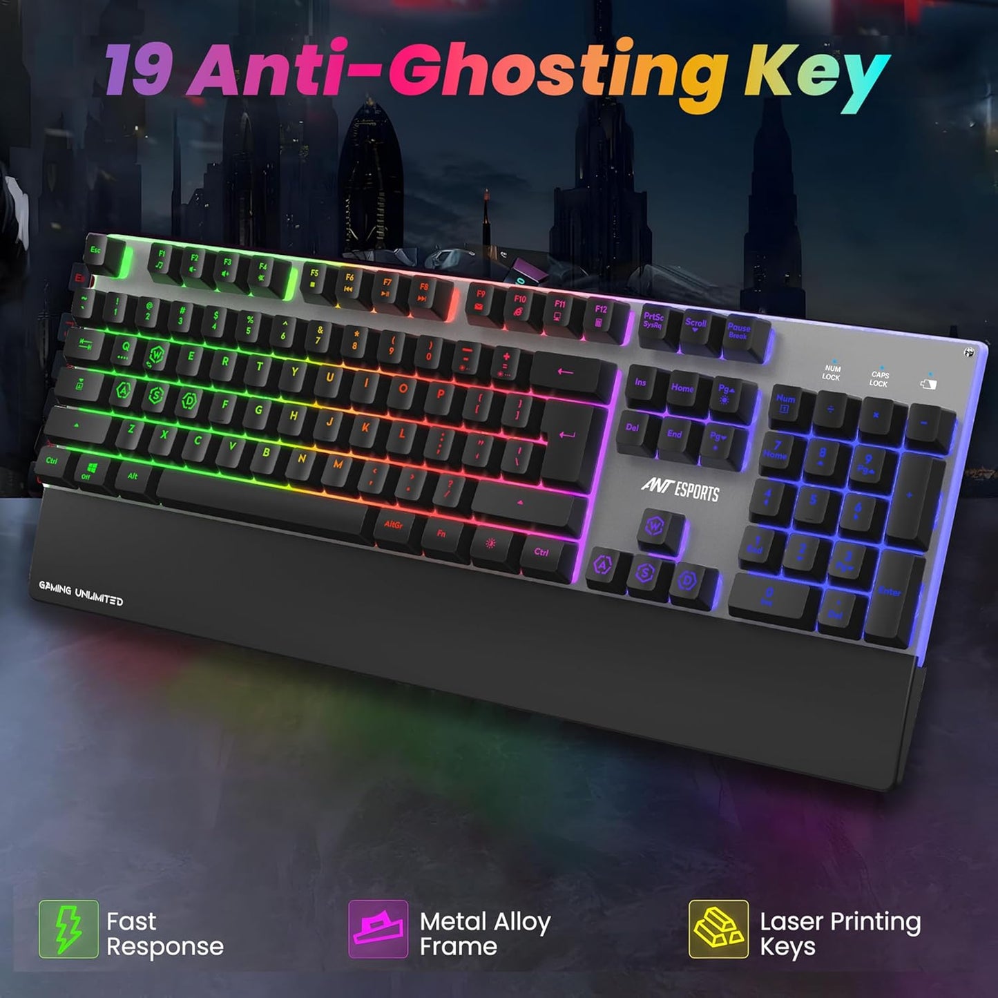 Ant Esports KM500 Pro Wireless Gaming Keyboard and Mouse Combo (Black)