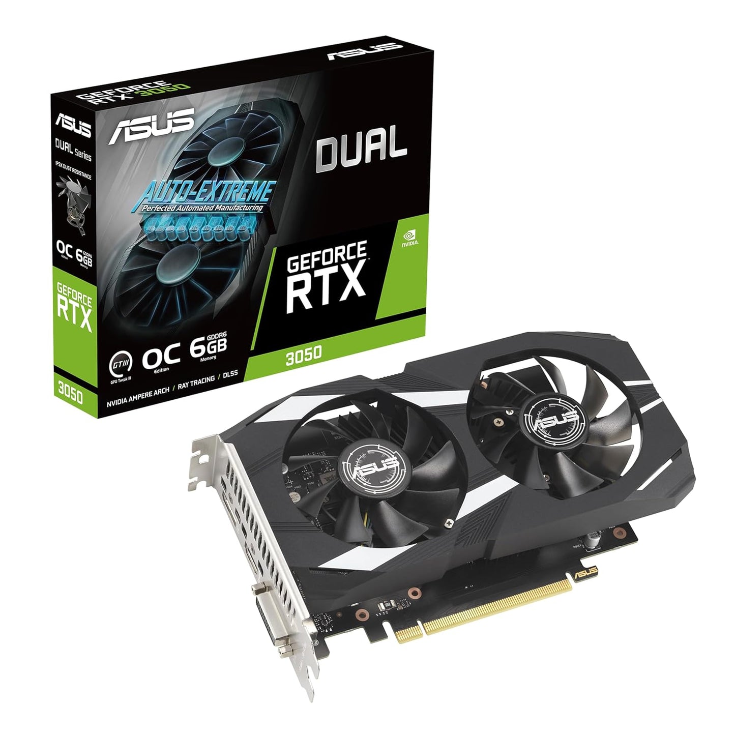 ASUS Dual NVIDIA Geforce RTX 3050 6GB OC Edition Gaming Graphics Card