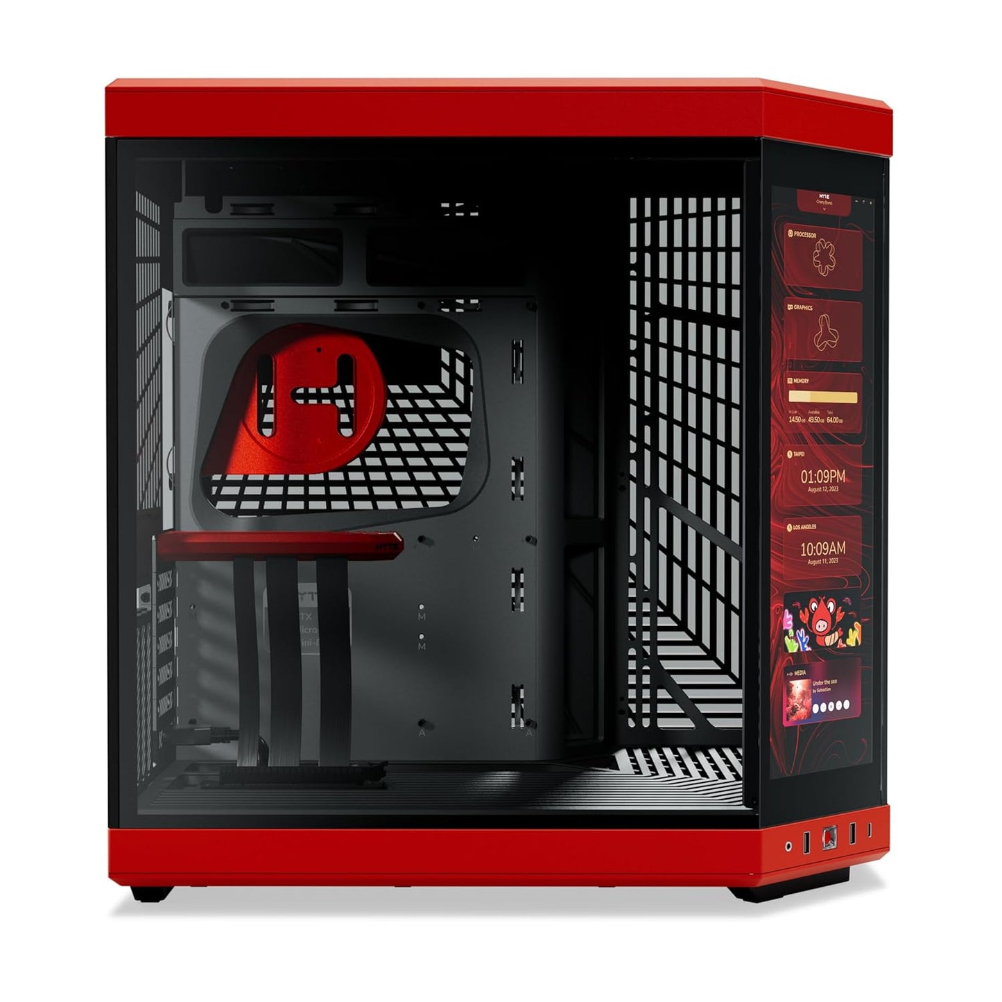 HYTE Y70 (E-ATX) MID TOWER CABINET (BLACK AND RED)