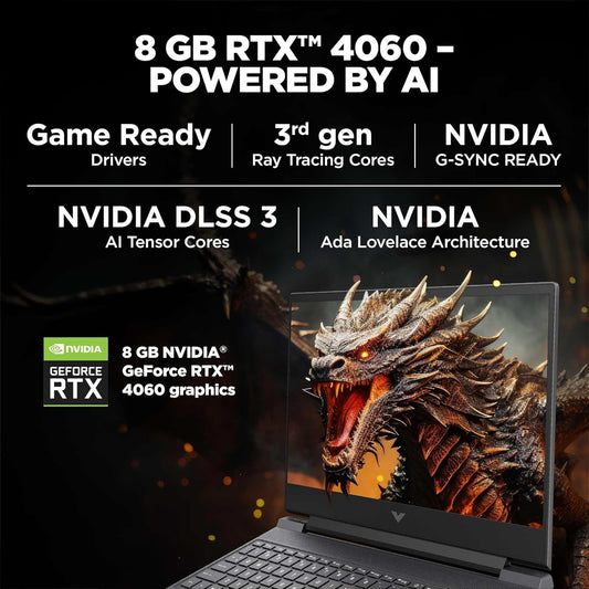 HP VICTUS 15 FA1333TX [CI7-13620H 13TH GEN/16GB/1TB SSD/WIN11 HOME+MSO/15.6 INCH/8GB-RTX4060 GRAPHICS /1 YEAR(S)/BLACK]