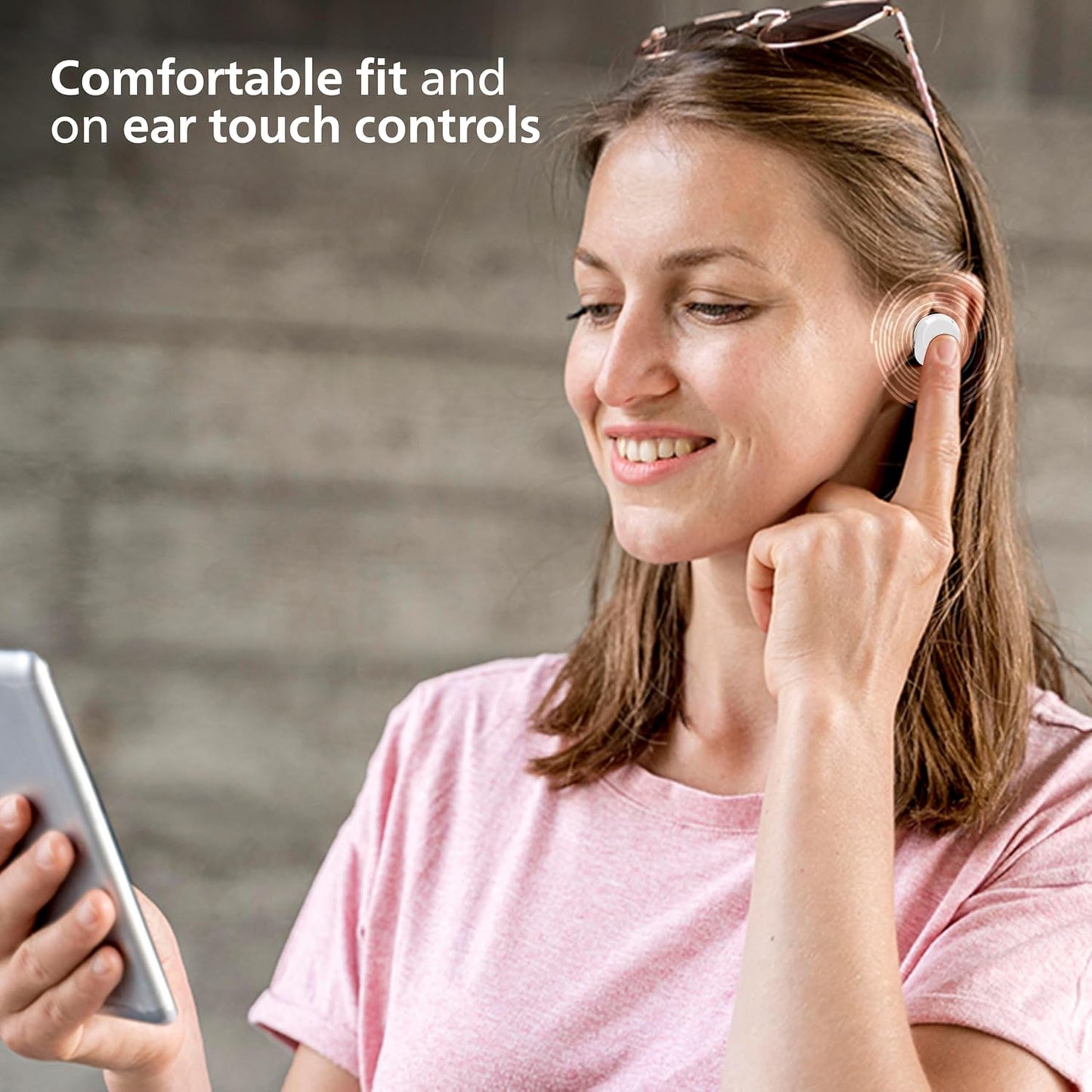 PHILIPS TAT1209WT/00 TRUE WIRELESS EARBUDS, IN-EAR ACTIVE NOISE CANCELLING BLUETOOTH V5.3 EARPHONES WITH MIC, 18H PLAY TIME, SHANK SHAPE, IPX4, TOUCH CONTROLS & CHARGING CASE FOR IPHONE/IPAD (WHITE)