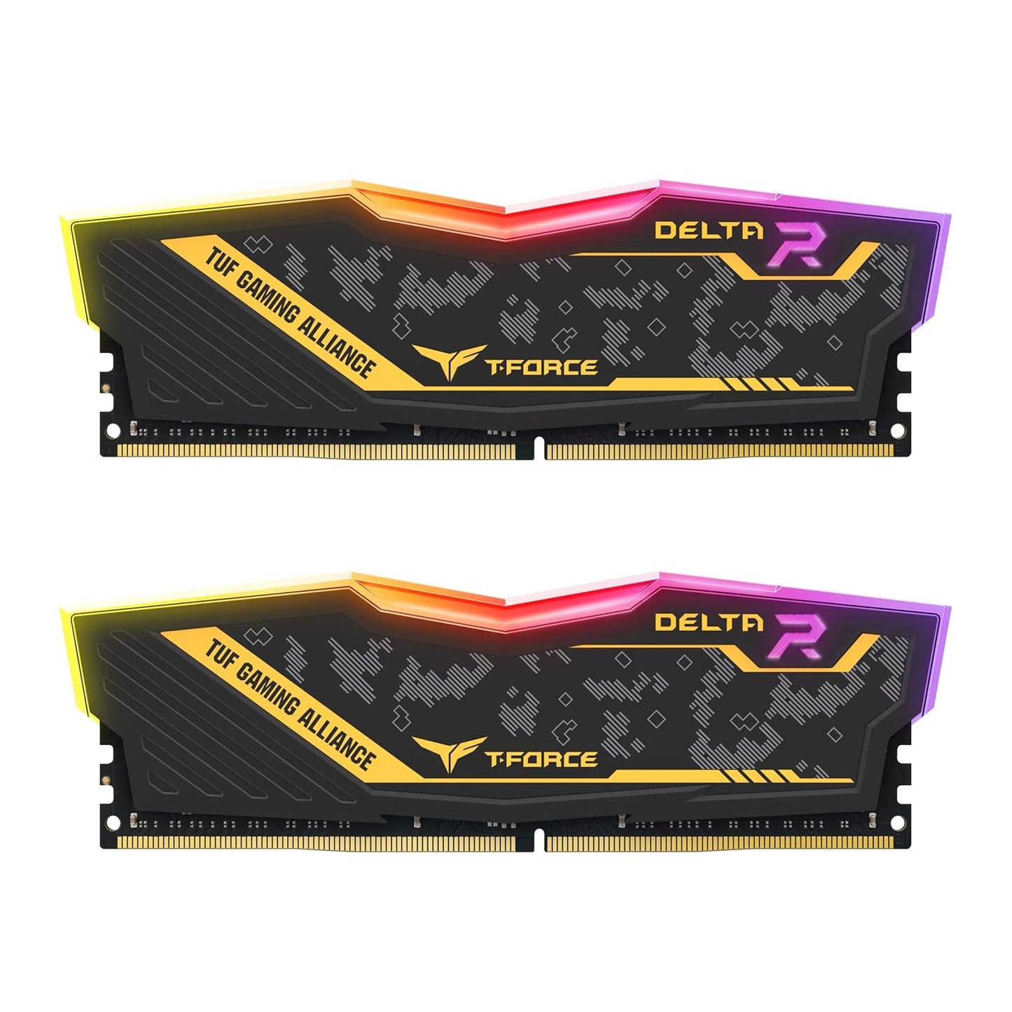 TEAMGROUP T-FORCE DELTA RGB TUF 32GB (16GBX2) DDR4 3200MHZ YELLOW DESKTOP RAM