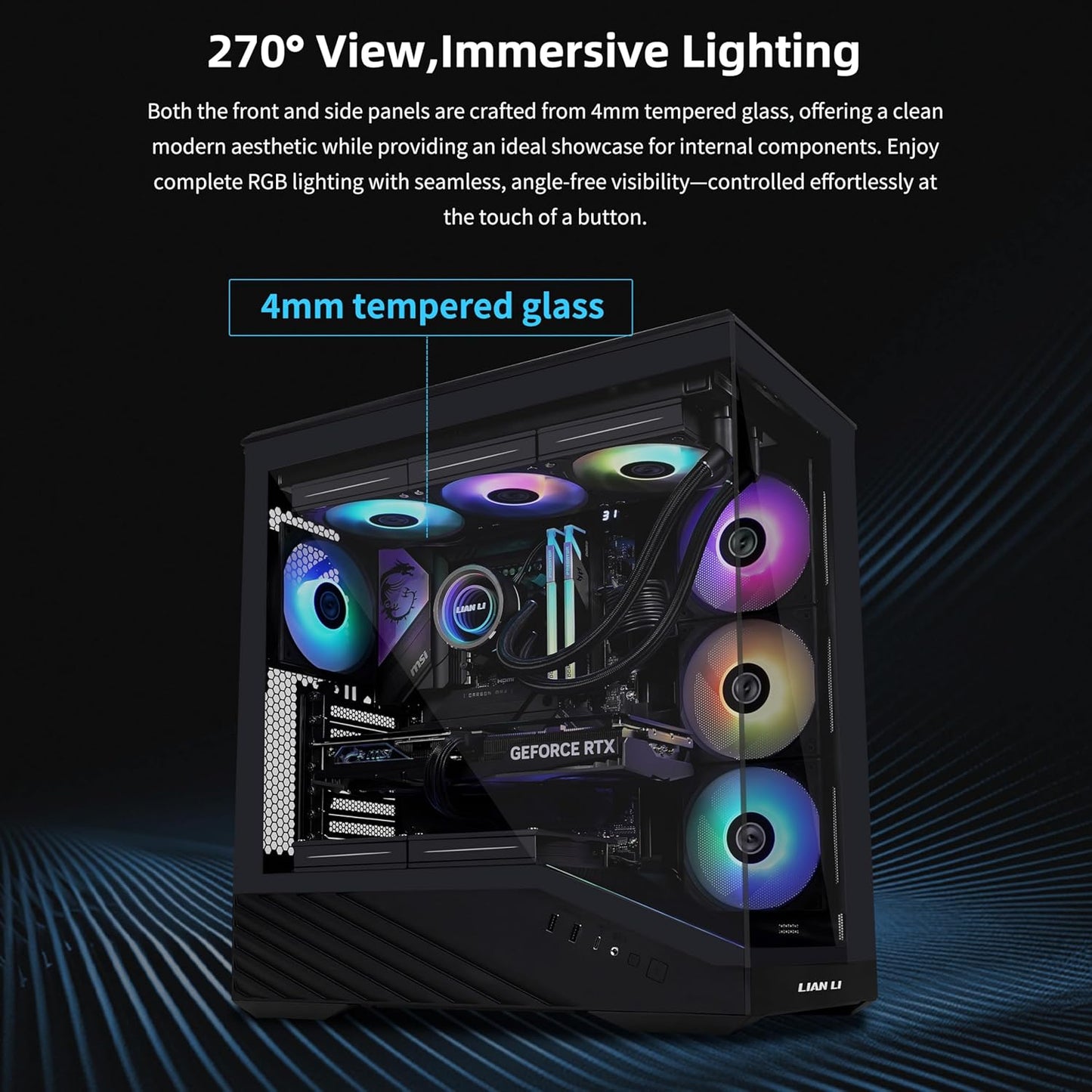 Lian Li V100 ATX Mid-Tower PC Case - Black, G99.V100RX.in