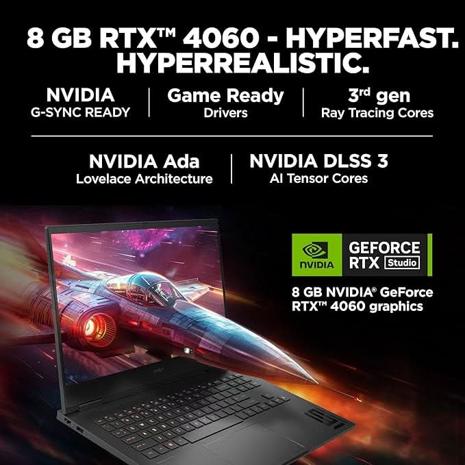 HP [SMART CHOICE OMEN GAMING LAPTOP,AMD RYZEN 7 7840HS,8GB RTX 4060 GPU,16.1 INCH(40.9 CM),FHD,IPS,165 HZ,300 NITS,16GB DDR5,1TB SSD,RGB KB,7MS RESPONSE TIME (WIN 11,BLACK,2.32 KG),XD0020AX